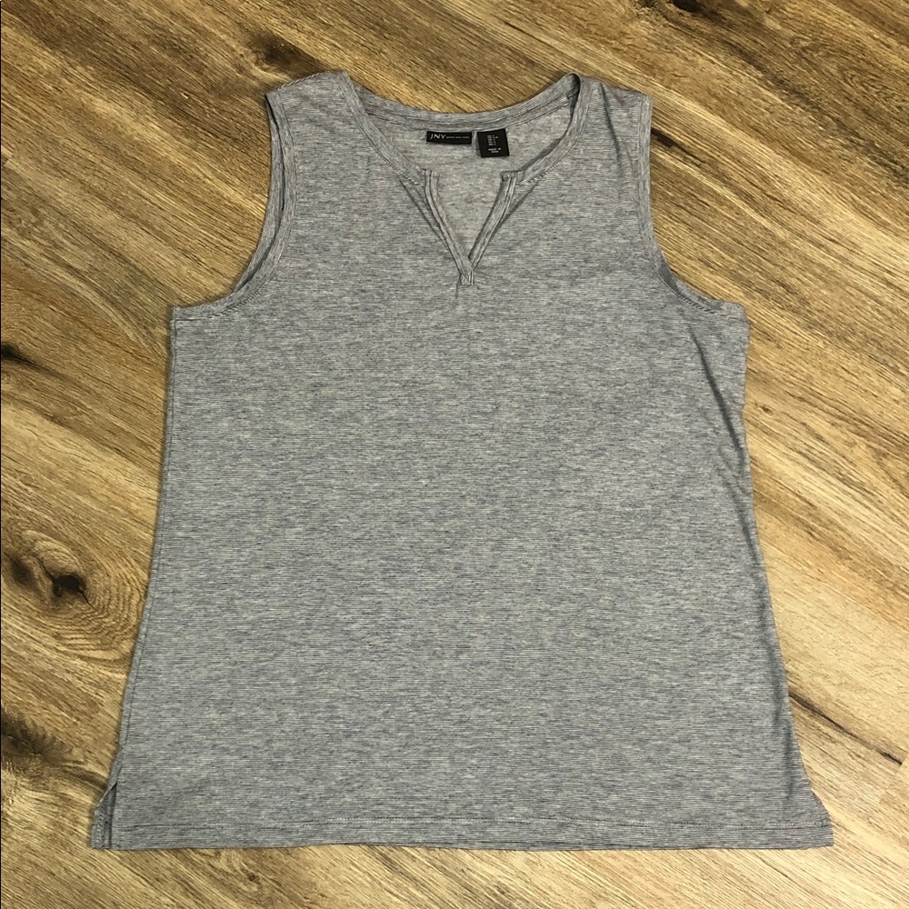 Jones New York Striped Gray Top